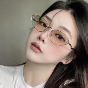 JN IMPRESSION New kim loại Hollow Cat Gọng kính Internet nổi tiếng Kính mát nữ dạng lõm dù để che nắng kính mát