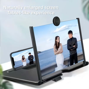 3D HD Phone Screen Amplifier Projector Foldable Stand for Movies Videos Games Compatible with All 10 Inch Smartphones