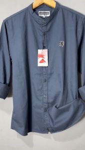 Kemeja Giordano Pria Kerah Sanghai Lengan Panjang Bahan Katun Tuwil