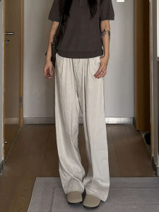 Quần Vải Lanh Nam Mùa Hè Rộng Rãi Quần Ống Đứng Quần Ống Rộng Quần Ống Thẳng Quần Dài Quần Dài Thường Ngày Quần Dài