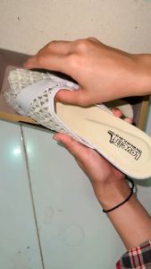 AURORA - Flatshoes DHELIA Sepatu Flat Wanita Mules Pesta Motif Brukat Pita Cantik