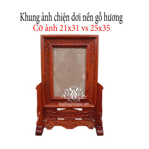 Khung ảnh thờ kép hoa lá gỗ hương khung hình thờ khung ảnh ban thờ có 2 cỡ ảnh 21x31 và 25x35