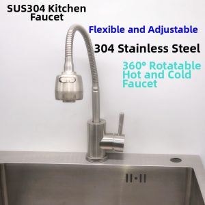 304 Stainless Steel Hot and Cold Mixing Kitchen Faucet