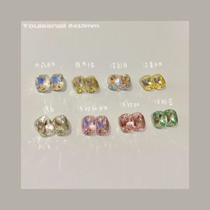 Youleenail K9 Small Monkey Drill Long Square round Corner Sharp Bottom Drill Colorful Nail Art Quality 10 Pieces Nail Decoration