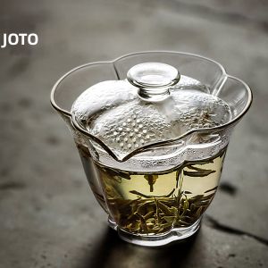 JOTO | Chinese Retro Handmade Blue and White Porcelain Heat-Insulating Gaiwan