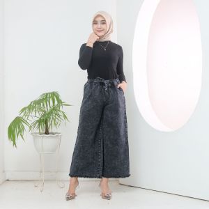 celana kulot jeans premium jumbo - kulot jeans snow rawis jumbo