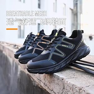 Safety Shoes for Men Steel Toe Cap Anti-piercing Anti-smashing Breathable Work Shoes Protective Safety Boots Heavy Duty
