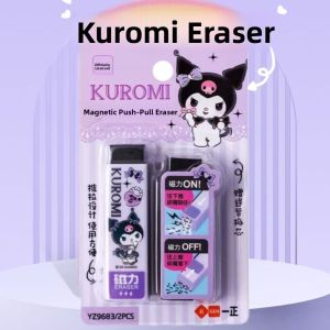 Sanrio Kurokos Magnetic Sliding Eraser Meleti Primary School Multifunctional Dust Collection Eraser Rectangular Shape Students