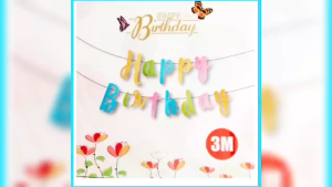 Colorful Happy Birthday Banner with Glitter - 3 Meters Party Decoration Needs - Ornaments 285