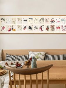 New Chinese Style Decorative Painting Wall Art for Living Room Bedroom Tea Room Entrance Hall Long Strip National Style Hanging Picture