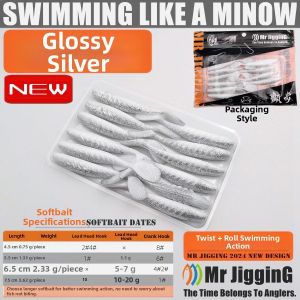BAIXITANG | New Walking Lure Spiral T-Tail Soft Bait Jig Head