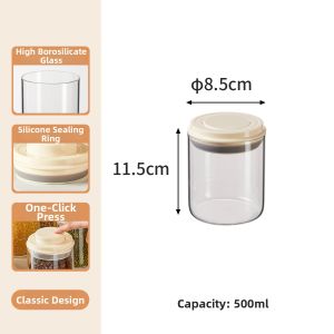 TAITAIGEDIAO | Airtight Press-down Glass Storage Jar for Foods