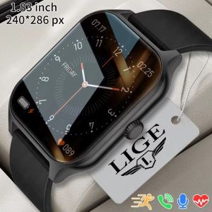 2025 Smart Watch Men Women 1.83\" HD Screen Full Touch Bluetooth Call Waterproof Sports Health Fitness SmartWatch DIY Faces Connect android