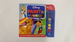 Disney Paint by Numbers Activity Book with 8 Paints & Paintbrush for Kids to Learn Art