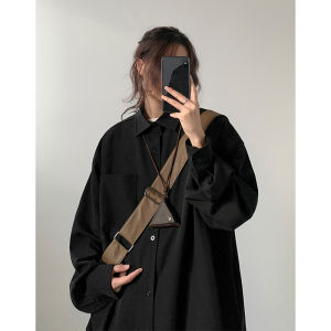 Teenage Style Long Sleeve Loose Fit Shirt Mens Spring Hanging Sense High Grade Iron Free Button Decorated Casual Fashion