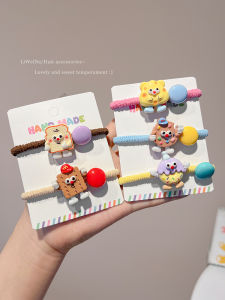 น่ารัก Donut Hair Ties สําหรับผู้หญิงความยืดหยุ่นสูงทนทานยางสําหรับ Bun ทรงผมเด็ก Headwear สไตล์เกาหลี ทันสมัย อุปกรณ์เสริม