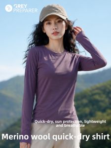 Quick Drying Sun Protection Breathable Merino Wool T-Shirts