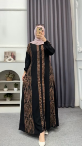 Batik Ayani Gamis Twill Rayon Premium Model Kancing Terbaru Jumbo Syari Kekinian Batik Cap