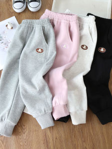 Spring Fashionable Childrens Casual Sports Pants Boys Girls Middle Big Kids Sweatpants Baby Long Pants Cotton Blend Fabric