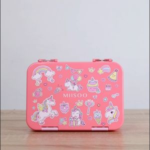 MIISOO Lunch Box Kotak Bekal Makan Kotak Makan 6 Sekat Tempat Makan Anti Tumpah BPA FREE/Kotak Makan Bento Anak SnackBox Karakter