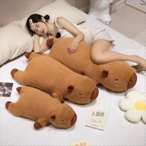 【50-90cm】Capybara Pillow Cute Soft Pillow Long Pillow Big Plushie Doll Anak Patung 卡皮巴拉抱枕