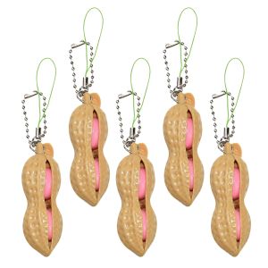2/5pcs Squeezing Peanuts Squeezing Music Childrens Gift Stress Relieving Keychain Peanut Squeezing Music Relaxing Toy