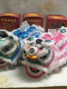 Luxury Lion Head Papertowel Holder Chinese New Year Decorations High End Light Luxury Dance Lion Paper Box Desktop Arrangement