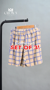 Crown Printed Boxer Shorts for Men Set of 3 Random Color Design Garter Cotton Adult boxer shorts for men original brand