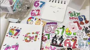50/100PCS Funny 67 Six Seven Stickers 67 DIY Stickers Scrapbooking Phone Luggage Waterproof Decals