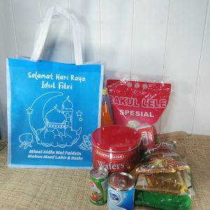 Tas parcel lebaran jumbo (5pcs) hampers sembako bag parsel idul fitri ready stock jakarta tangerang kudus