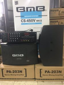Bộ karaoke gồm amply 8 sò lớn và đôi loa bass 25 từ kép và tép từ kép