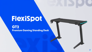 FlexiSpot GT2 Electric Height Adjustable Gaming Desk Build-In Control Panel LED Lighting
