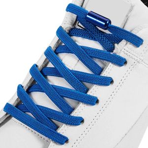 18 Colors Free to Match Elastic Shoelaces Lock Lazy Laces Flat Multi Color Options No Tie Shoelace Round Capsule Metal