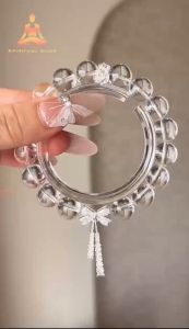 White Crystal Bracelet Womens Bow Bracelet Clear Crystal Purify Bracelet Energy Bracelet Birthday Gift For Girls