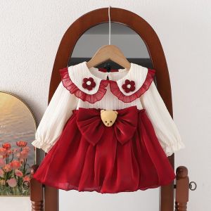 Princess Style Childrens Dress Fashionable Girls Dress Autumn Winter Kids Clothing One Year Old Girl Birthday Party Dress