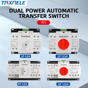 2P 4P 63A 125A ATS Dual Power Automatic Transfer Switch AC230V 400V 50Hz 60Hz Type MCB Auto Manual Switches Circuit Breaker