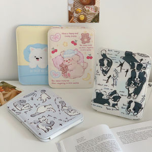 Cute Cartoon Folding Desktop Makeup Mirror High Definition Portable Cosmetic Mirror Ins Style Design Compact Travel Size