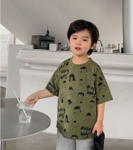 HF Black White Graffiti Hoodie Kid Korean Style Breathable Boy Girl Cute Comfortable Round neck Hoodie