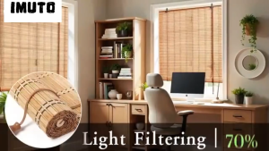 IMUTO Native Bamboo Blinds Real Bamboo Roller Blinds 60/100/120/140/180cm Bamboo Curtain for Window Sun Shade Privacy Curtain for Home
