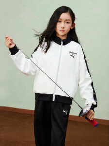 PUMA | Spring New Casual Loose Color Block Stand Collar Zipper Childrens Jacket