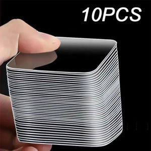10pcs Powerful Double-sided Stickers Auxiliary Transparent Adhesive Tape Squares Sticky Gel Pads Waterproof Nano Clear Tape Home Supply