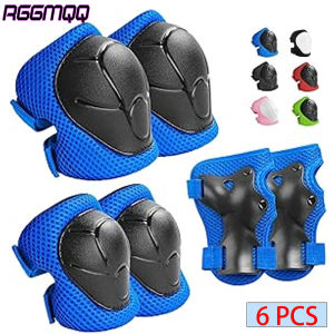 6PCS Kids Protective Gear Set Knee Pads for  3-14 Years Toddler Knee & Elbow Pads with Wrist Guards 3 in 1 for Skating Cycling