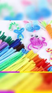 20pcs ลวดกำมะหยี่ สีสันสดใส DIY สร้างสรรค์งานประดิษฐ์ต่างๆ สำหรับงานฝีมือ Chenille Stems Twist Bar A259