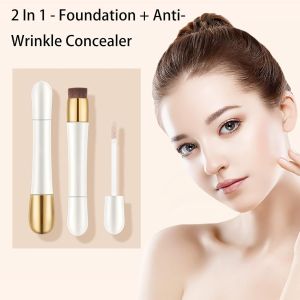 NOVO 2 in 1 Foundation Concealer with Built-in BrushDouble Head Makeup Stick Waterproof Long Lasting Anti-Wrinkle Concealer Foundation