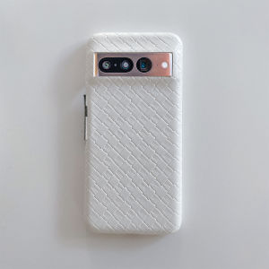 Luxury Leather Phone Case For Google Pixel 8 7 6 Pro 7a 6a 4a 5 4 XL Simple Fashion Woven Plaid Pattern Cover