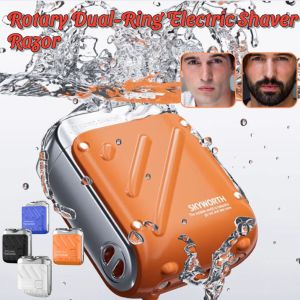 Rotary Dual-Ring Electric Shaver Razor Portable Rechargeable Automatic Beard Trimmer Cordless Wet & Dry Mens Shavers