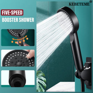KEBETEME 5 Mode Shower Head Adjustable High Pressure Water Saving Bathroom Spray Nozzle Bathroom Accessories