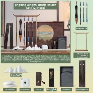 Calligraphy Set for Beginners - Brush Ink Paper and Inkstone