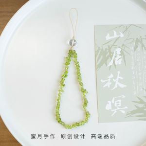 Natural Olive Stone Mobile Phone Chain Hand Strap Attracting Wealthy Women Short Phone Lanyard Versatile  Style