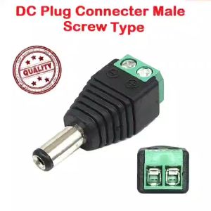 DC Plug Connerter Male 12v 5.5X2.5mm Outside Diameter: 5.5mm Inside Diameter: 2.1mm Screw Type
